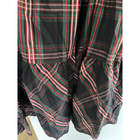 Free Assembly Womens Skirt 22 Long Cotton Plaid Tiered Preppy Western - Picture 4 of 5